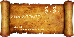Zima Zénó névjegykártya